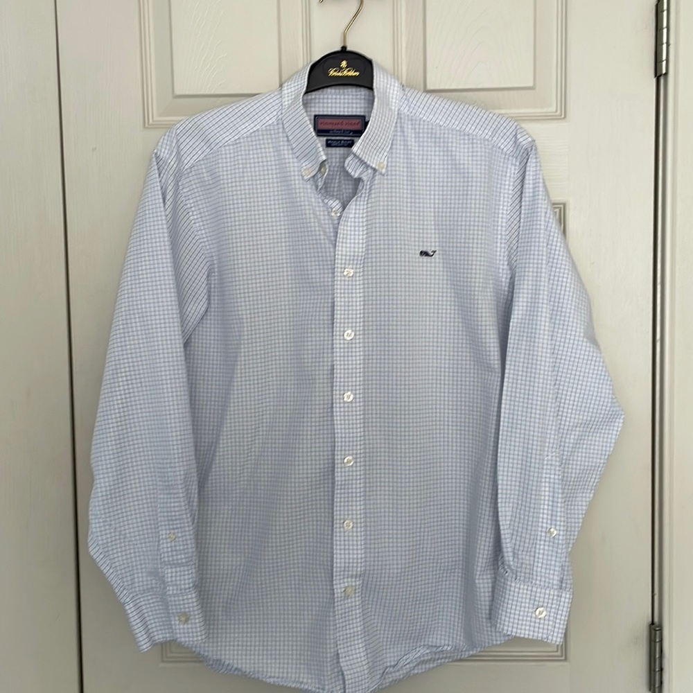 Vineyard Vines Men's Whale Shirt - Blue check